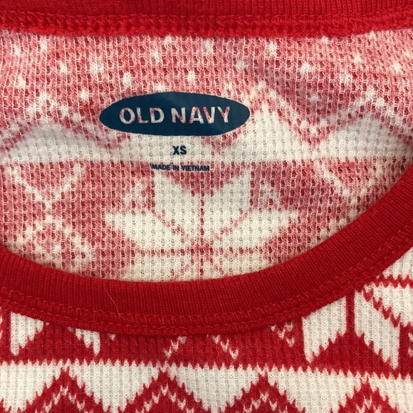 Ladies Old Navy Nordic print thermal pj top Size XS - Picture 2 of 2